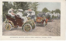 Tacoma Washington, Auto Section Rose Carnival Parade, Fashion Flowers, C1900s Vintage Postcard - Tacoma