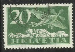 SWITZERLAND SUISSE SCHWEIZ SVIZZERA 1923 1925 AIRMAIL POSTA AEREA AIRPLANE AEREOPLANO CENT. 20c USATO USED OBLITERE' - Usati