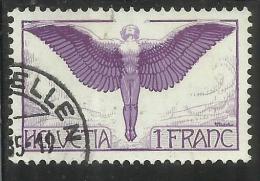 SWITZERLAND SUISSE SCHWEIZ SVIZZERA 1923 1925 AIRMAIL POSTA AEREA FLIGHT FIGURE VOLO 1 FR USATO USED OBLITERE' - Used Stamps