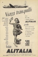 # ALITALIA 1950s Italy Advert Pub Pubblicità Reklame Airlines Airways Aviation Airplane Aereo Avion - Publicités