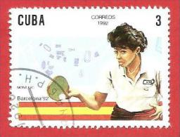 CUBA USATO - 1992 - Summer Olympic Games - Barcelona 92 - Table Tennis - 3 ¢ - Michel CU 3547 - Oblitérés