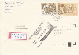 C10383 - Czech Rep. (1996) 431 13 Jirkov 3 (9,00 - EUROPA 1995), Incorrect Print R- Stickers (missing Number "3") - Briefe U. Dokumente