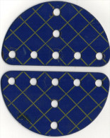 ELEMENTS  MECCANO  2 Plaques Semi-Circulaires  65 Mm METAL Couleur Bleu - Meccano
