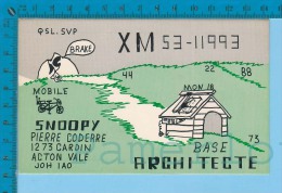 QSL Base Ou Mobile " Architecte " Acton Vale P.Q.   ( XM-53...., CB Radio  CPM ) Recto/verso - Autres & Non Classés