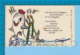 QSL Base Ou Mobile " Moby Dick & Seaweed " Waterloo P.Q.   ( XM-53...., CB Radio  CPM ) Recto/verso - Autres & Non Classés