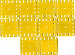 ELEMENTS  MECCANO  * 10 Plaques Flexibles  6,5x6,5cm PLASTIQUE Couleur Jaune - Meccano