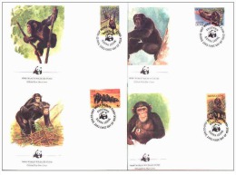 (WWF-001) FDC W.W.F. Sierra Leone CHIMPANZEES / Monkey 1983 - FDC