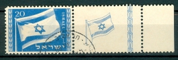 Israel - 1949, Michel/Philex No. : 16, - USED - *** - Full Tab RIGHT - Used Stamps (with Tabs)