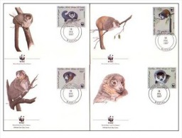 (WWF-048) FDC W.W.F. Comoros Comores Mongoose Lemur 1987 - FDC