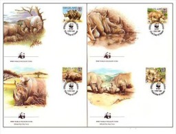 (WWF-051) FDC W.W.F. Swaziland Rhino 1987 - FDC