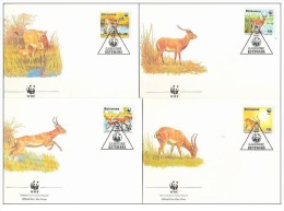 (WWF-068) FDC W.W.F. Botswana Red Lechwe / Deer / Animal / Fauna 1988 - FDC