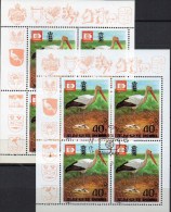 WWF Hafnia 1987 Kopenhagen Korea 2877 4-KB A+C O 6€ Weißstorch Meereswelt Bloque M/s Bird Bloc Philatelic Sheet Bf Corea - Ooievaars