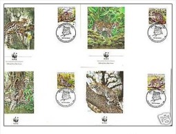 (WWF-075) FDC W.W.F. El Salvador Ocelot & Margay Cat 1988 - FDC