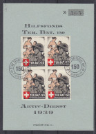 Suisse - Poste Militaire - Carte Spéciale De 1939 - Bloc De 4 Timbres NON Dentelés - Poste De Campagne - Cartas & Documentos