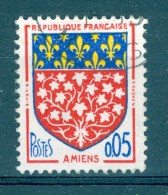 VARIÉTÉS FRANCE 1962  N° 1352  AMIENS 0.05 BLASONS DES VILLES FR OBLITÉRÉ  SANS GOMME - Used Stamps
