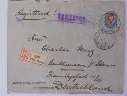 Russie Lettre Recommande De Saint Petersbourg 1911 Pour Mulhause (trace D Usure ) - Cartas & Documentos