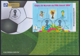 2014 BRASILE  "FIFA WORLD CUP 2014" FOGLIETTO FDC - FDC