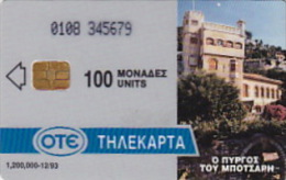 Telefonkarte Griechenland  Chip OTE   Nr.37  1993  Ø1Ø8  Aufl. 1.200.000 St. Geb. Kartennummer  345679 - Griechenland