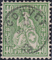 Heimat NE COUVET 186?-09-11 Fingerhut Stempel Auf 40Rp Grün Zu#34 - Usados