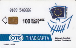 Telefonkarte Griechenland  Chip OTE   Nr.39  1994  Ø1Ø9  Aufl. 766.000 St. Geb. Kartennummer  548686 - Griechenland