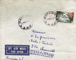 MAYUMBA GABON AFRIQUE EQUATORIALE FRANCAISE COLONIE LETTRE PAR AVION POUR LA FRANCE MARCOPHILIE - Cartas & Documentos