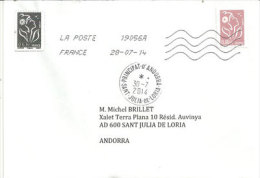 Marianne De Lamouche (0.86 €) Sur Lettre Adressée En Andorre, Avec Timbre à Date Arrivée Andorre Au Recto Enveloppe - 2004-2008 Marianne (Lamouche)