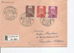 Europa 1957 ( Lettre Recommandée Du Luxembourg  Vers La Belgique à Voir) - 1957