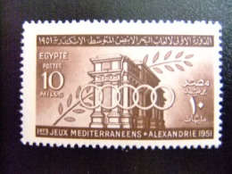 EGIPTO - EGYPTE - EGYPT - UAR - 1951- Yvert Nº 282 ** MNH - PREMIERS JEUX MÉDITERRANÉENS À ALEXANDRIE - Neufs