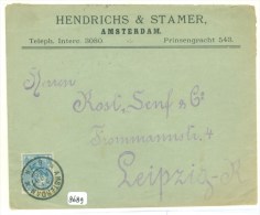 BRIEFOMSLAG UIT 1906 Van AMSTERDAM Naar LEIPZIG (8689) - Lettres & Documents