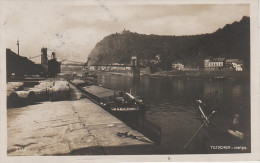 AK Bodenbach Tetschen Decin Podmokly Hafen Lastkahn Kettenbrücke Schäferwand Dampfer Peiperz Priper Böhmische Schweiz - Sudeten