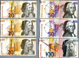 3265 - SLOWENIEN - 6 Banknoten - Gebraucht - SLOVENIA, 6 Banknotes - Slovénie