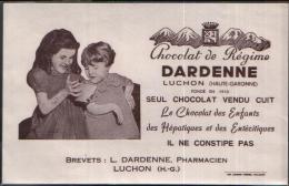 BUVARD PUBLICITAIRE CHOCOLAT DE REGIME DARDENNE LUCHON (HAUTE GARONNE) - PORT 2,55 EURO - Chocolat