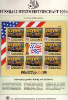 Team Sweden Zur Fussball WM 1994 Vincent 2820 Kleinbogen ** 8€ Kicker World Cup USA-Flagge M/s Flag Bloc Soccer Sheetlet - 1994 – Verenigde Staten