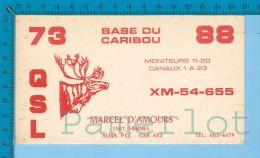 QSL Base Ou Mobile " Caribou " Alma P.Quebec  ( XM-54...., CB Radio  CPM ) Recto/verso - Autres & Non Classés