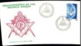 O)1982 BRAZIL,FDC,SEQUICENTENARIO OF MASON LODGE AMIZADE, MASON EMBLEM,MAP BRAZIL STAMP - FDC