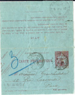 LINT4 - CHAPLAIN CARTE PNEUMATIQUE 30c CARMIN 6 LIGNES AU VERSO - Rohrpost