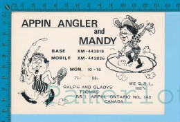 QSL Base Ou Mobile  " Angler And Mandy " Appin Ontario ( XM-44..., CB Radio  CPM ) Recto/verso - Autres & Non Classés