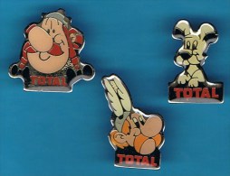 3 PIN'S //    . OBÉLIX  ASTÉRIX  IDÉFIX  TOTAL - Loten