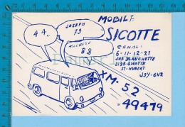 QSL Base Ou Mobile  " Sicotte " St-Hubert P. Quebec  (  XM-52...., CB Radio  CPM ) Recto/verso - Autres & Non Classés