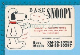QSL Base Ou Mobile  " Snoopy " St-Eugène Cte L'ilet  P. Quebec  (  XM-55...., CB Radio CPM ) Recto/verso - Autres & Non Classés