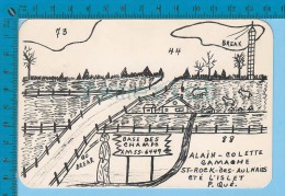 QSL Base Ou Mobile  " Des Champs " St-Rock-des-Aulnaies Cte Lislet P. Quebec  (  XM-55...., CB Radio CPM ) Recto/verso - Autres & Non Classés