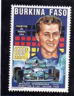 BURKINA FASO 1995 World Driving Champion Michael Schumacher, Race Car Driver, 1995 Benetton B 195. 1000 F MNH - Burkina Faso (1984-...)