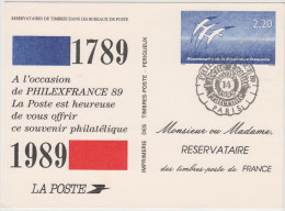 FRANCIA - France - 1989 - Carte Postale - Souvenir Philatélique Sur Carte Postale Bicentenaire De La Révolution Franç... - Franse Revolutie