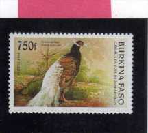 BURKINA FASO 1996 FAUNA FAUNE BIRDS UCCELLI OISEAUX 750 F Crossoptilon Mantchuricum BIRD UCCELLO MNH - Burkina Faso (1984-...)