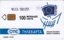 Telefonkarte Griechenland  Chip OTE   Nr.43  1994  Ø113  Aufl. 772.000 St. Geb. Kartennummer  181157 - Griechenland