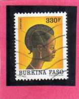 BURKINA FASO 1991 - 1993 NATIVE GIRL DONNA NATIVA 330 F USATO USED OBLITERE´ - Burkina Faso (1984-...)