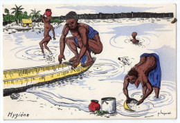 Illustrateur P. Huguet, Hygiène, Afrique, Colonialisme - Huguet