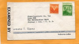 Cuba Old Censored Cover Mailed To USA - Oblitérés