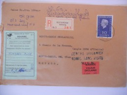 Pays Bas Lettre Recommande Valeur Declaree De Rotterdam 1984 Pour Monaco (affranchi A 10 Florins ) - Briefe U. Dokumente