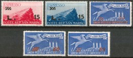 1947/48 S.Marino Espressi Serie Completa Gomma Originale Con Linguella* - Express Letter Stamps